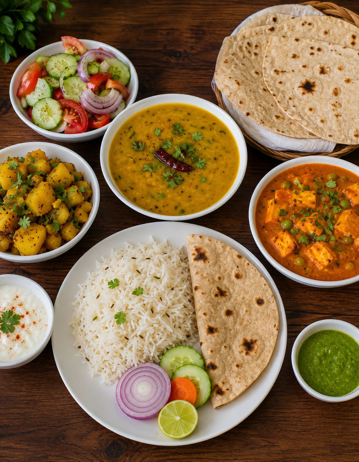 Indian vegetarian thali